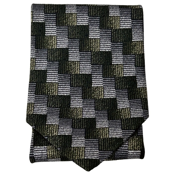 Ermenegildo Zegna Luxury Necktie Tie Vintage 100% Silk Ombre Cubed Pattern EUC - Picture 2 of 10